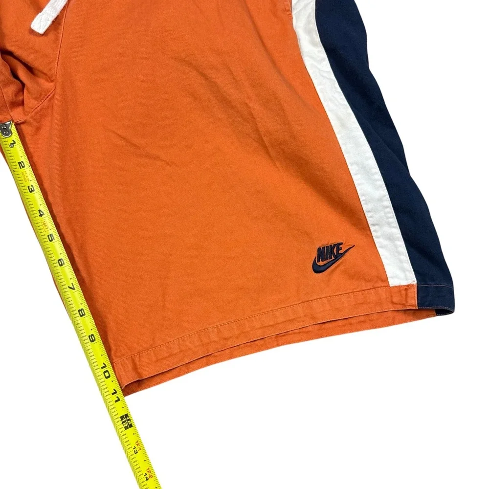 Vintage Y2K 2000s Nike Orange/White/Navy Shorts Men's XL Adjustable Waist